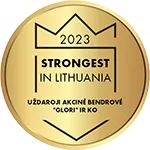 Apdovanojimo ženkliukas - Stipriausi Lietuvoje 2023