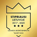 Apdovanojimo ženkliukas - Stipriausi Lietuvoje 2017-2020 English version